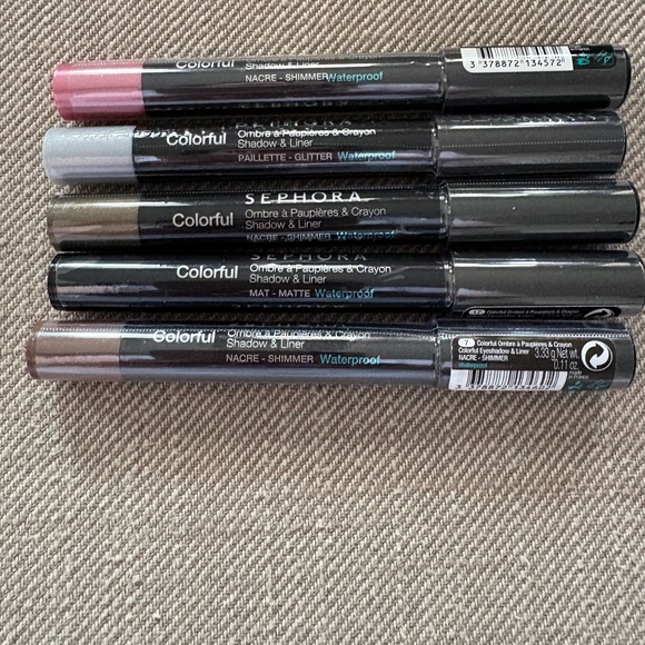Sephora Other - LOT of 5 Brand New Sephora Colorful Shadow & Liner Crayon sticks NWT